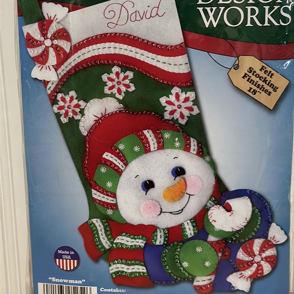 New Design Works Christmas Stocking kit “Snowman” - Picture 2 of 5